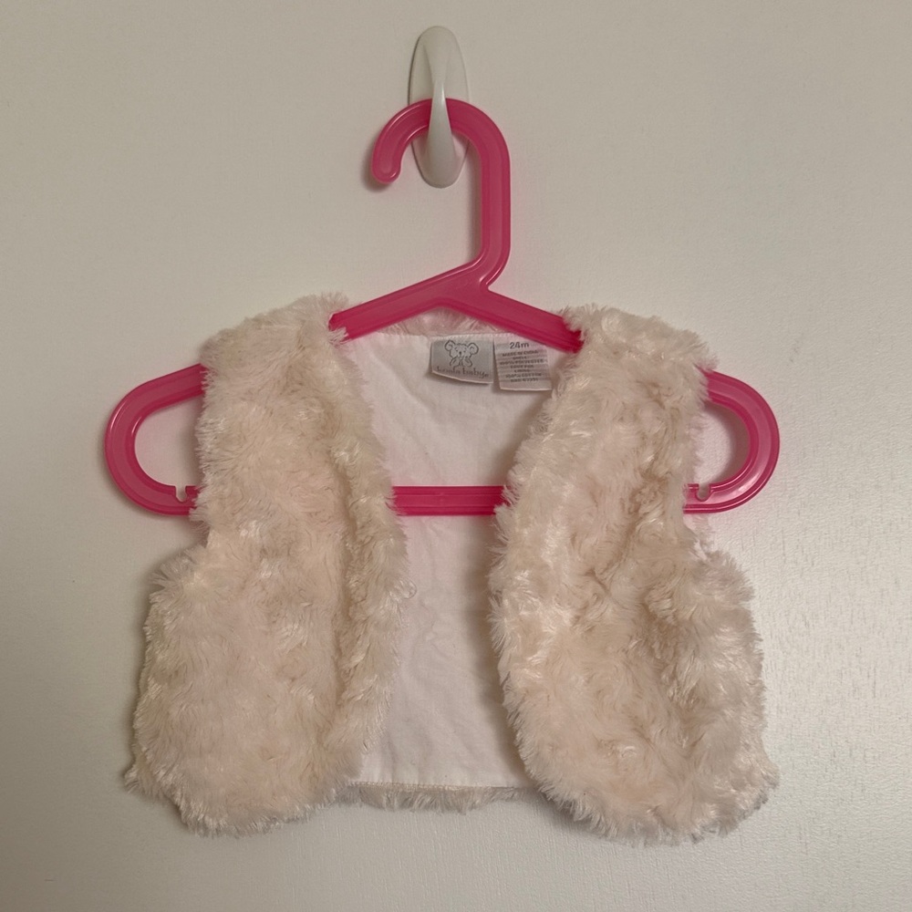 Faux Fur Cream Vest for Kids - Soft Layering Vest